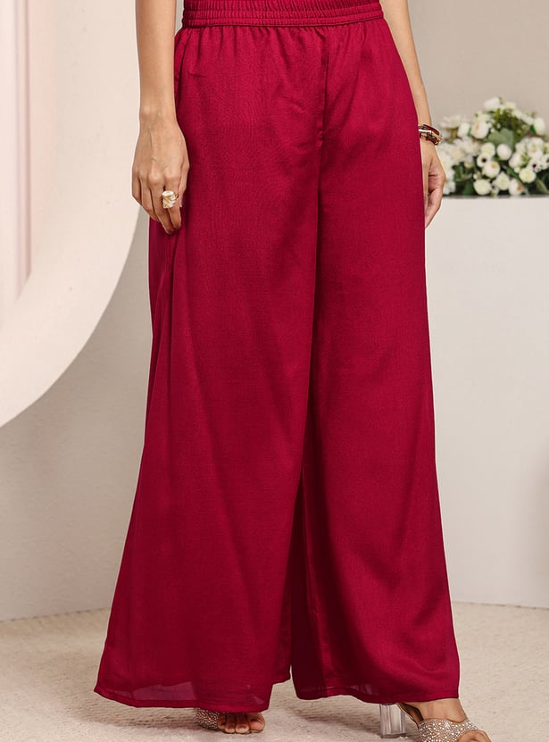 LIBAS Embroidered Kurta Palazzo Set
