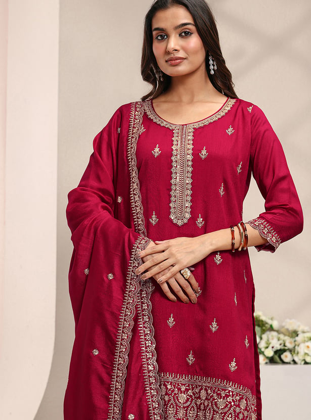 LIBAS Embroidered Kurta Palazzo Set