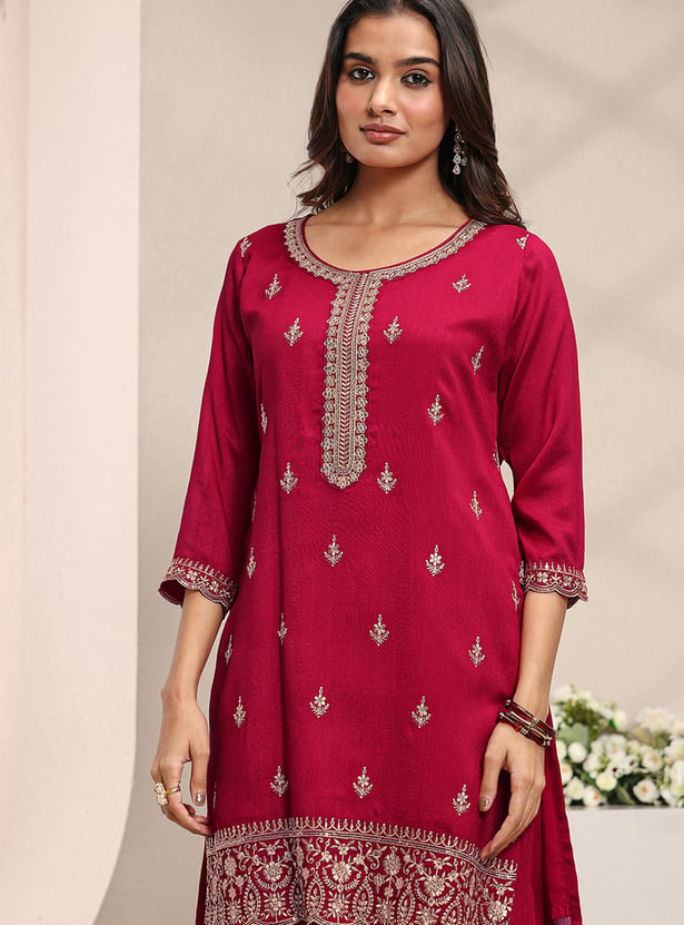 LIBAS Embroidered Kurta Palazzo Set
