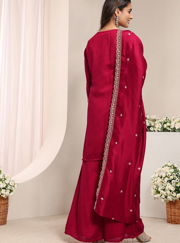 LIBAS Embroidered Kurta Palazzo Set