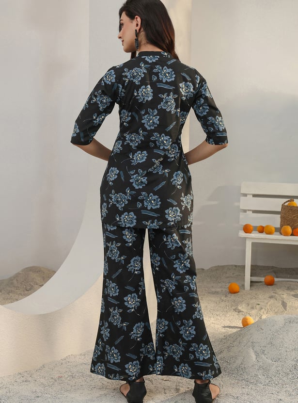 LIBAS Floral Printed Palazzo Set