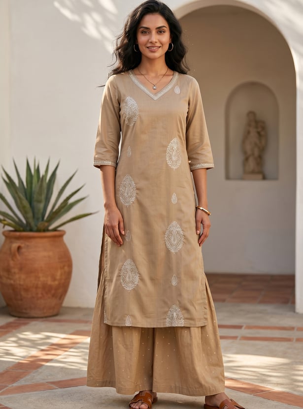 AURELIA Embroidered Sharara Pants