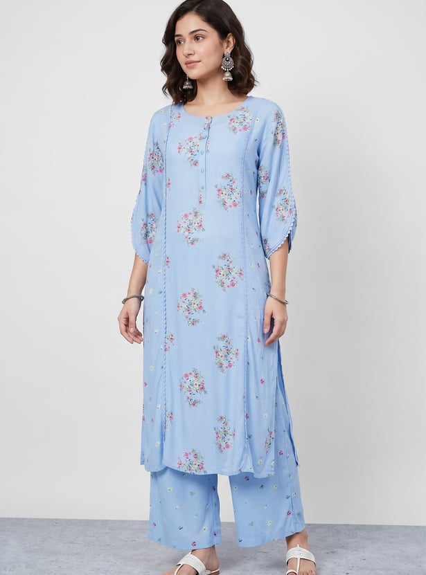 MELANGE Floral Print Kurta Set