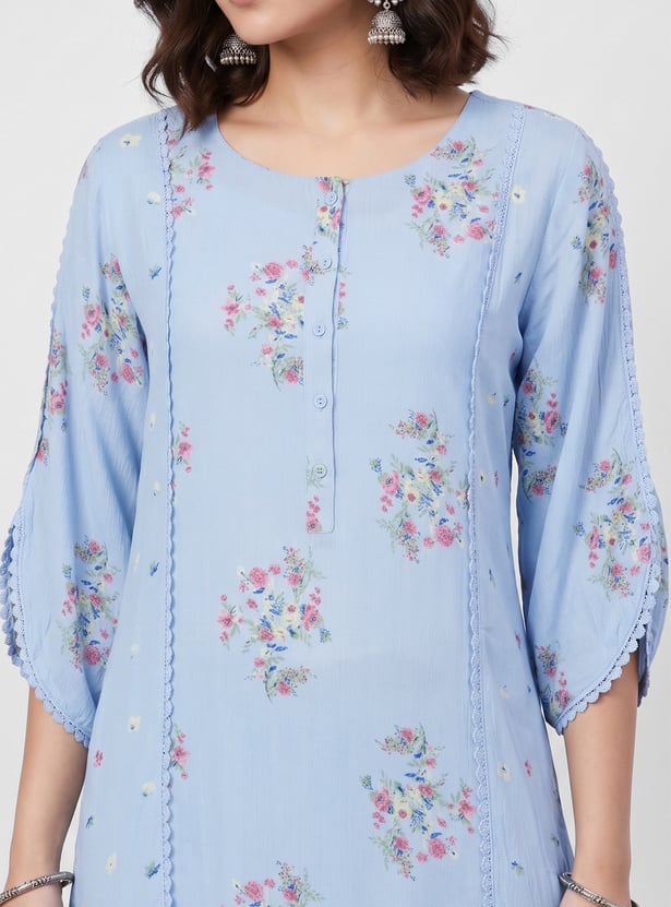 MELANGE Floral Print Kurta Set