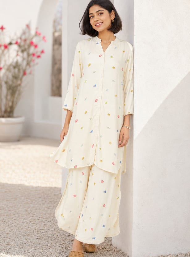 MELANGE Floral Print Kurta Set