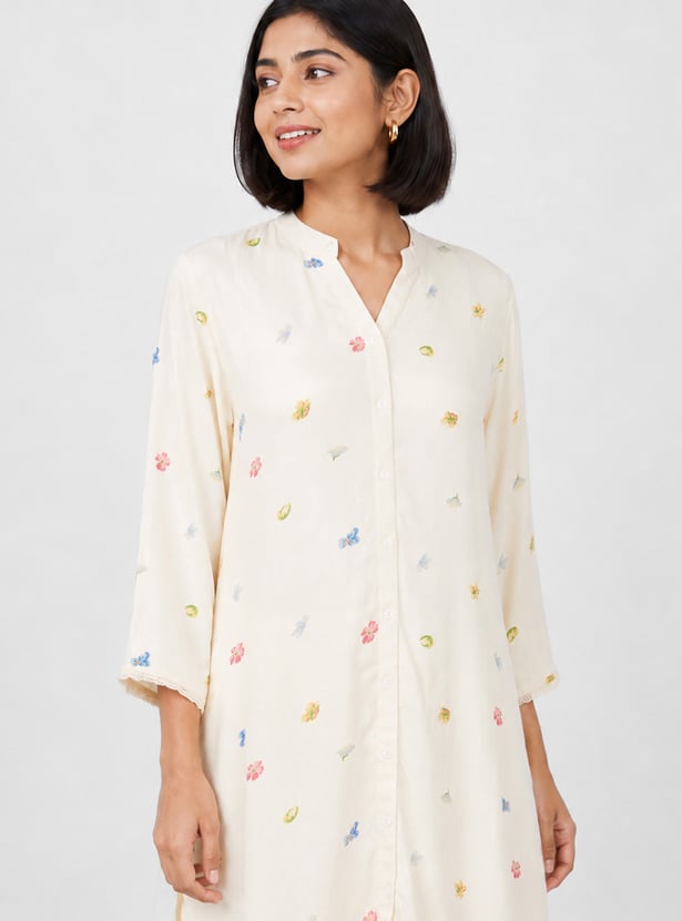 MELANGE Floral Print Kurta Set