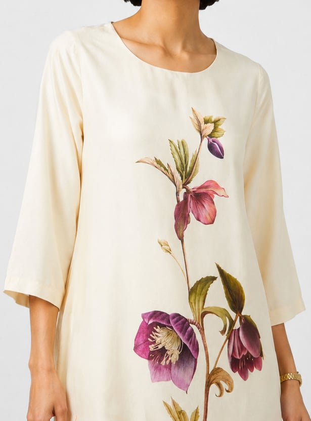 MELANGE Floral Print Straight Kurta Set