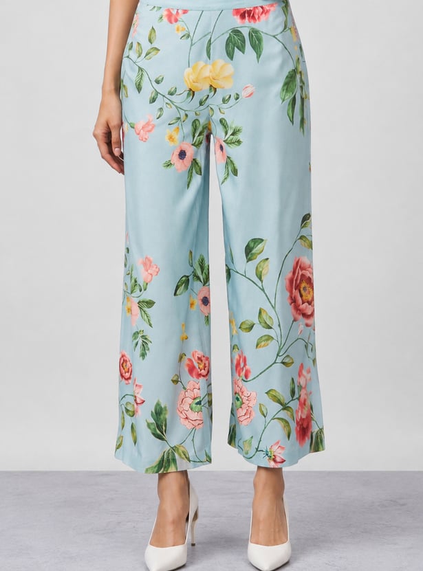 MELANGE Floral Print Straight Kurta Set