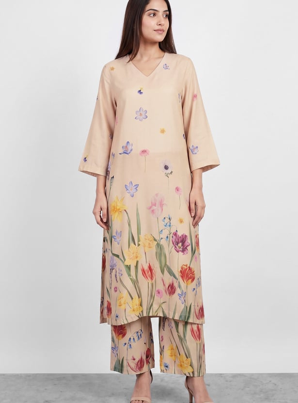 MELANGE Floral Print Kurta Set
