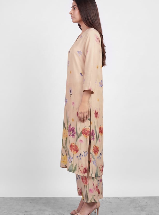 MELANGE Floral Print Kurta Set