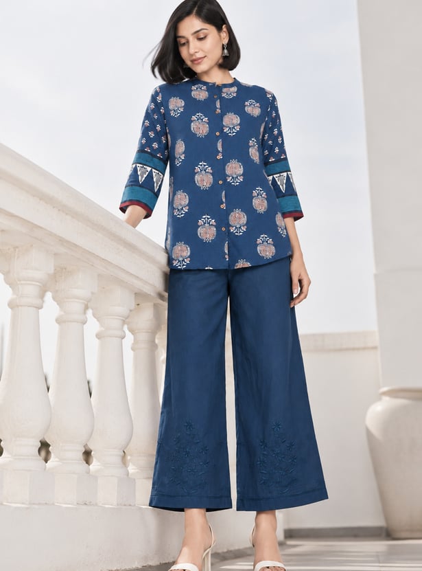 MELANGE Embroidered Palazzos