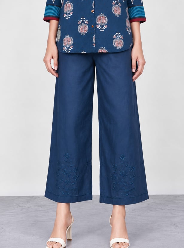 MELANGE Embroidered Palazzos