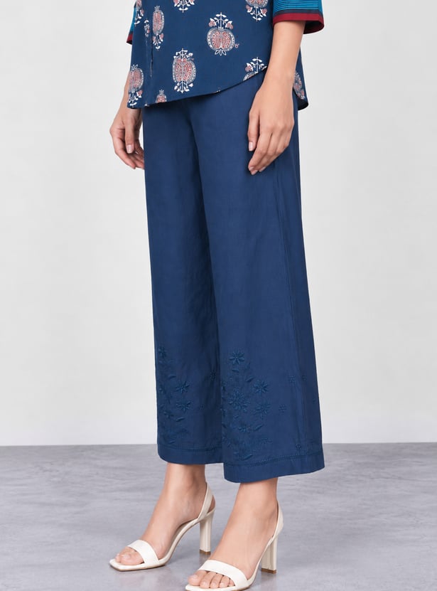 MELANGE Embroidered Palazzos