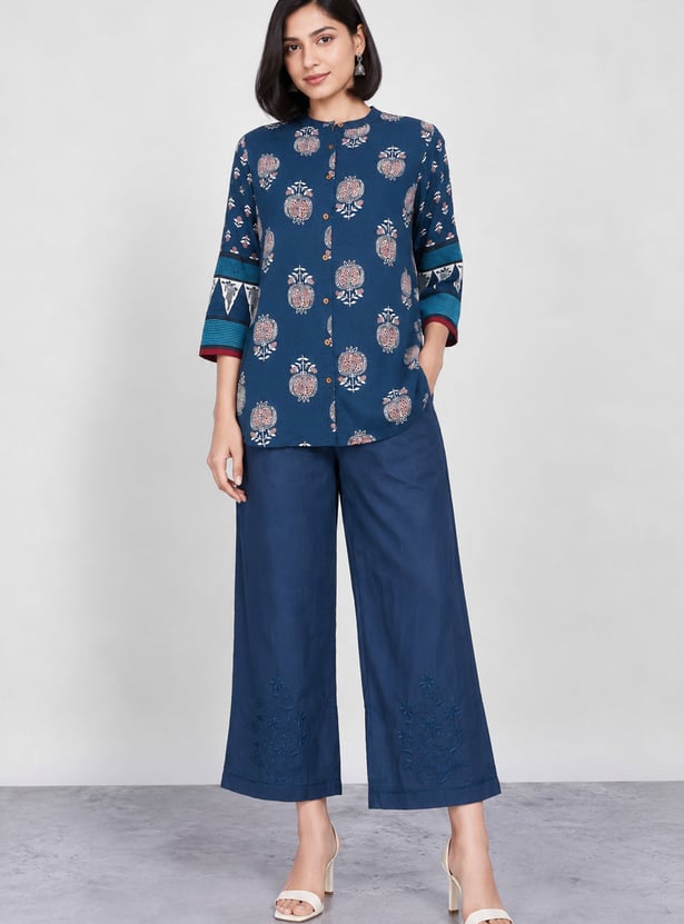 MELANGE Embroidered Palazzos