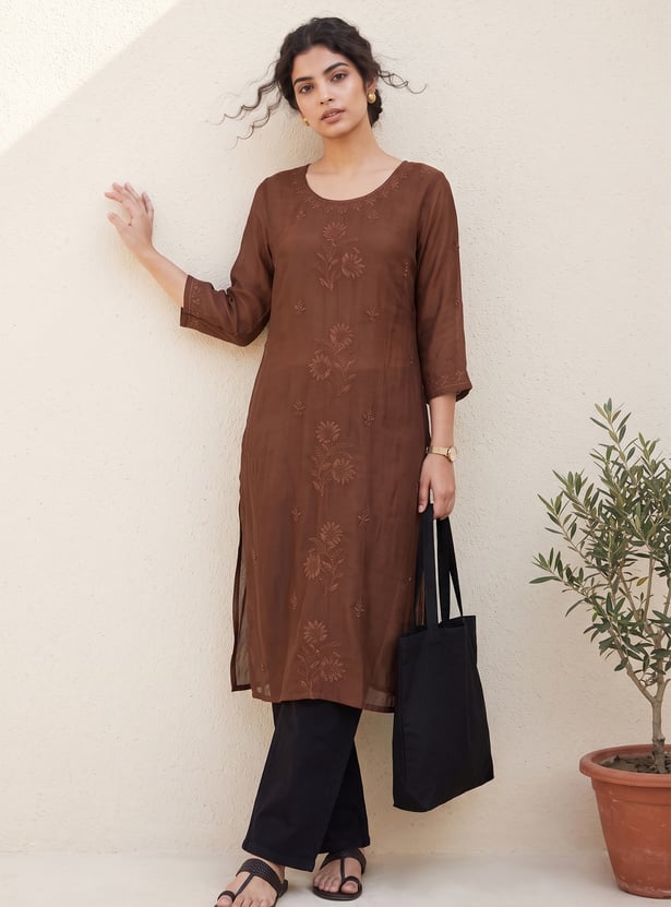 MELANGE Embroidered Straight Kurta