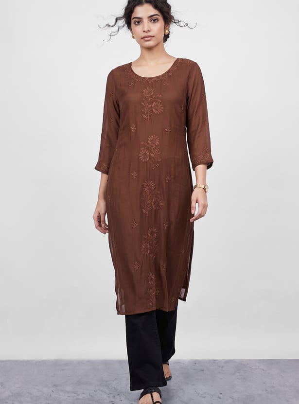 MELANGE Embroidered Straight Kurta