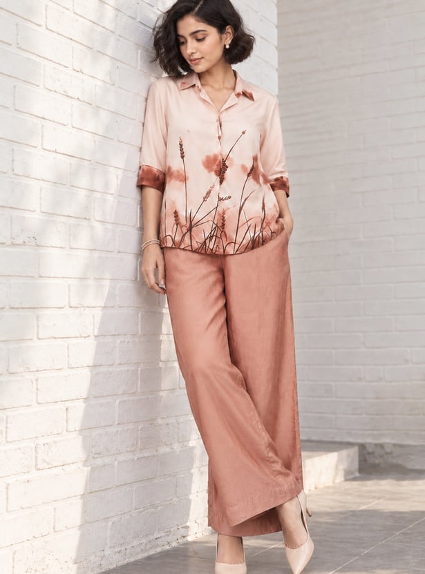 MELANGE Solid Straight Pants