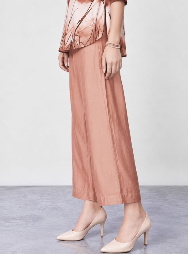 MELANGE Solid Straight Pants