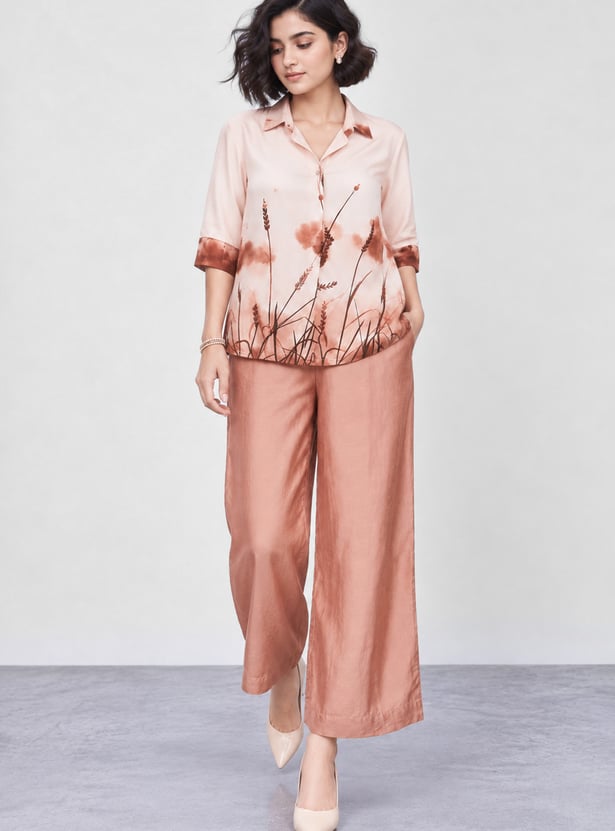 MELANGE Solid Straight Pants