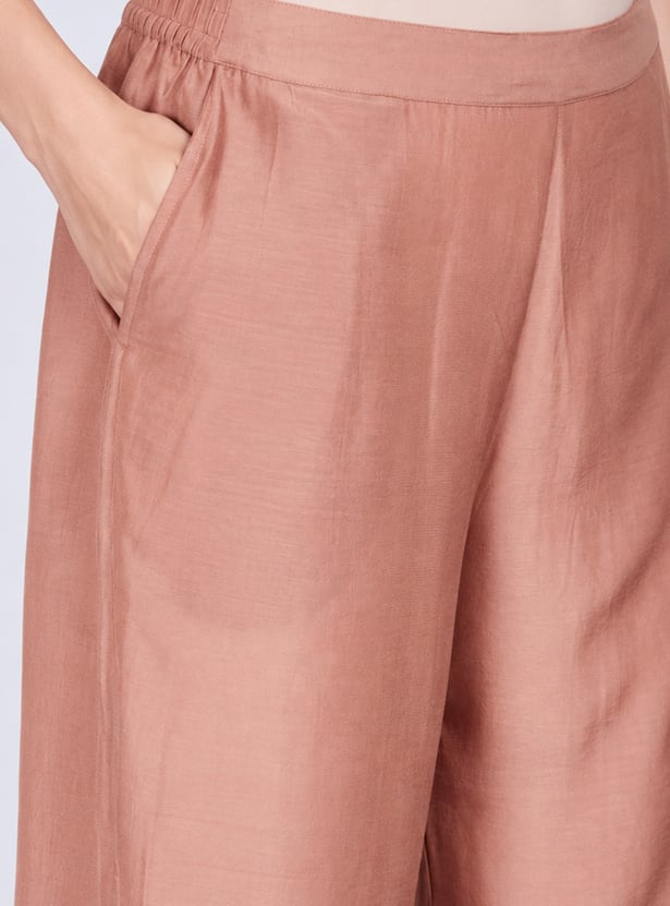 MELANGE Solid Straight Pants