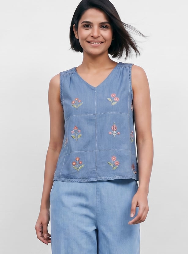 COLOUR ME Embroidered Top