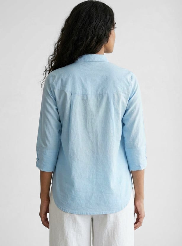 COLOUR ME Embroidered Shirt Style Top