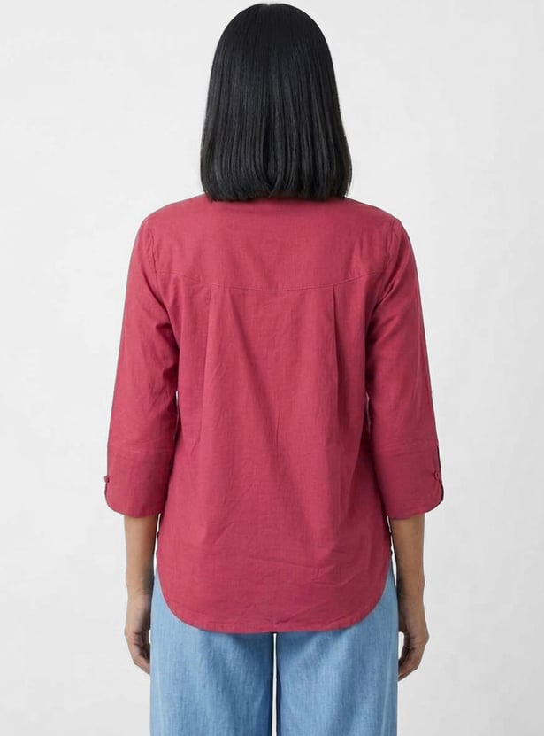 COLOUR ME Embroidered Shirt Style Top