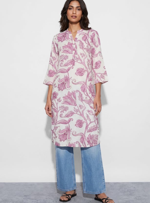 MELANGE Floral Print Straight Kurta