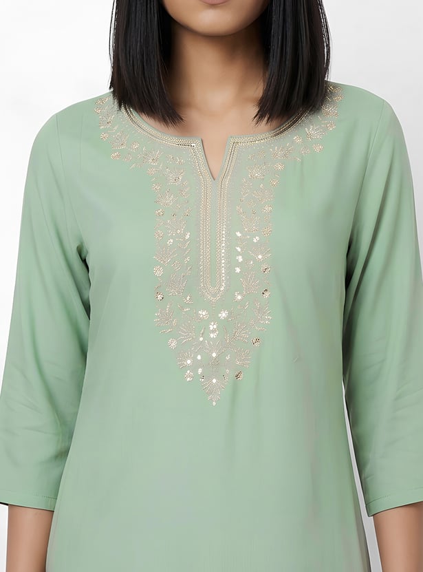 MELANGE Embroidered Straight Kurta