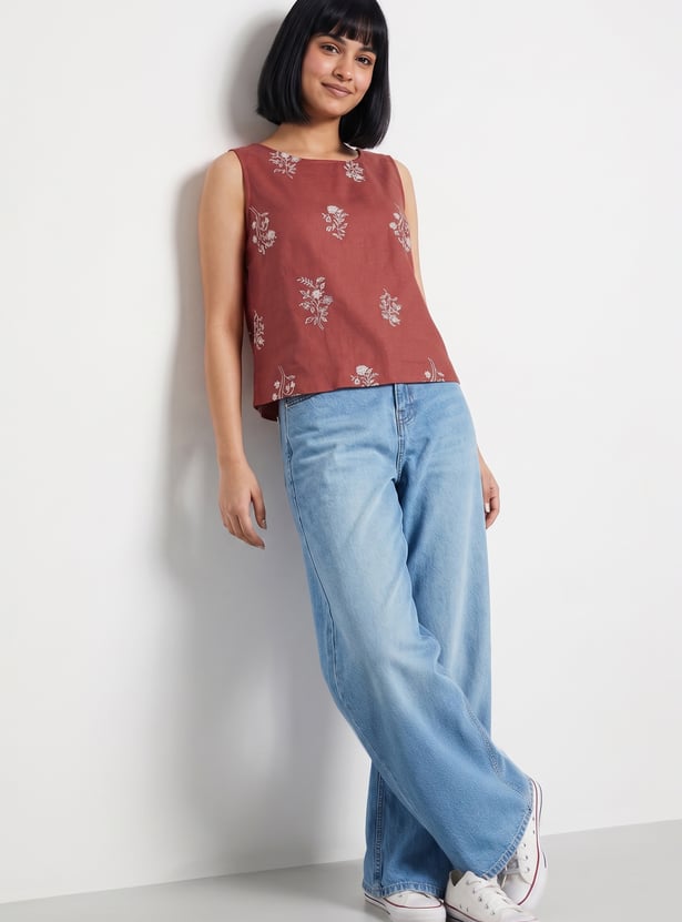 COLOUR ME Floral-Print Top