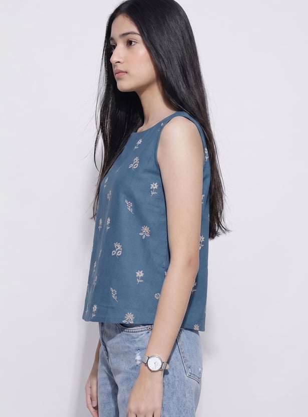 COLOUR ME BY MELANGE Floral Print Top