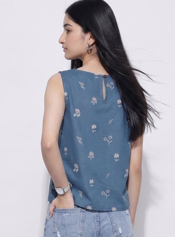 COLOUR ME BY MELANGE Floral Print Top