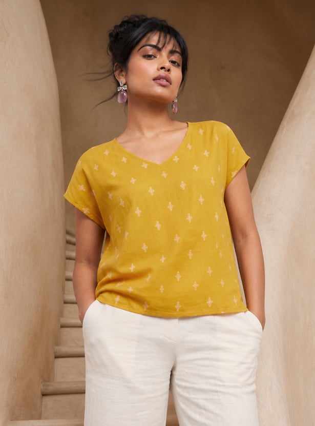 COLOUR ME Ethnic Motif Print Top