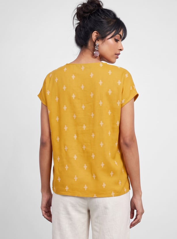 COLOUR ME Ethnic Motif Print Top