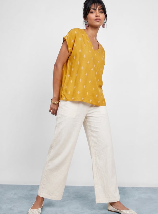 COLOUR ME Ethnic Motif Print Top