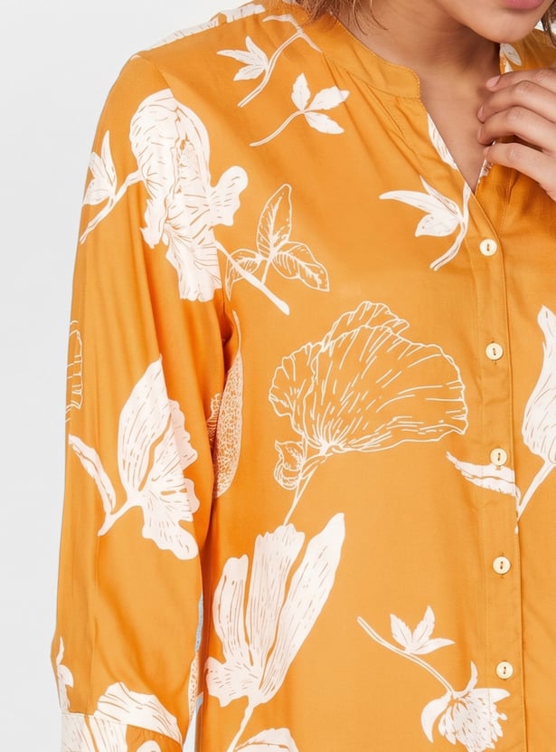 MELANGE Floral Print Straight Kurta Set