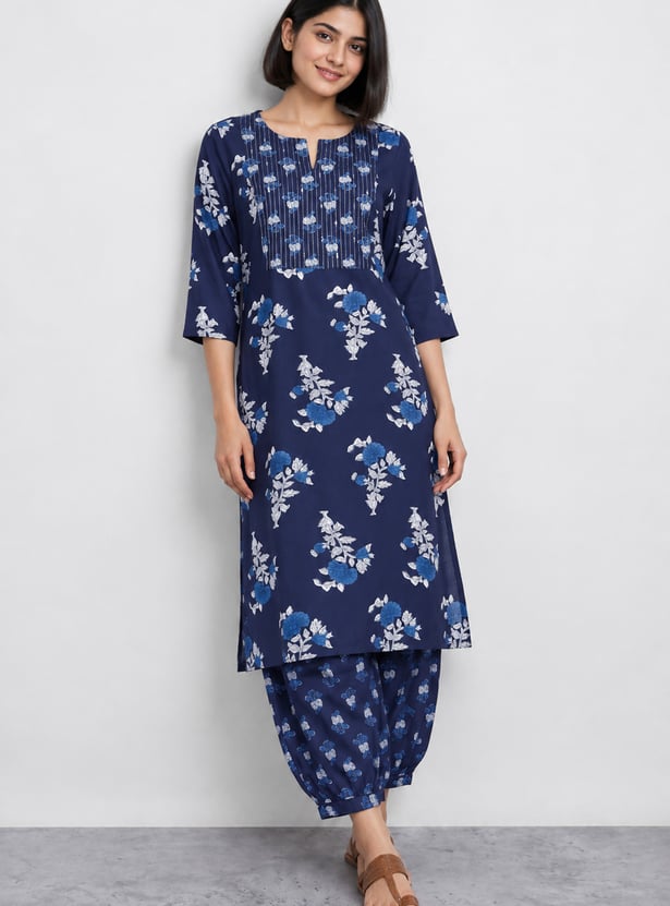 MELANGE Floral Print Kurta Set