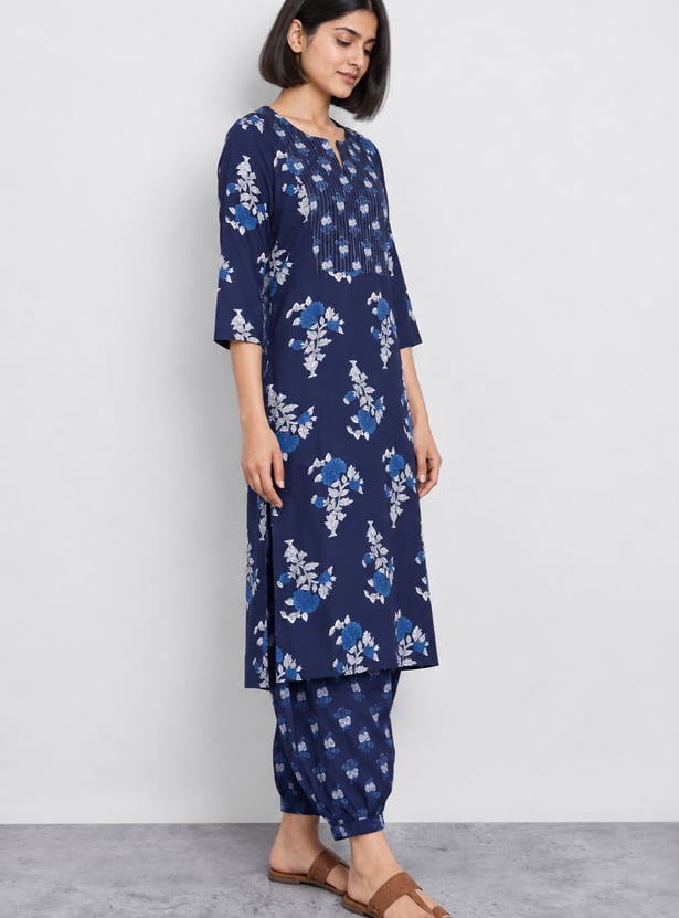 MELANGE Floral Print Kurta Set