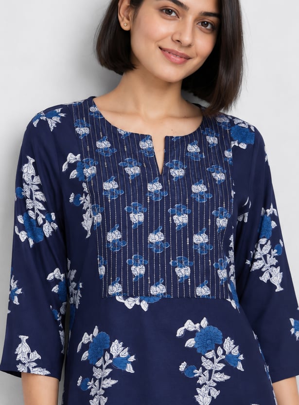 MELANGE Floral Print Kurta Set