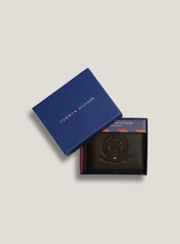 TOMMY HILFIGER Embossed Leather Bi-Fold Wallet