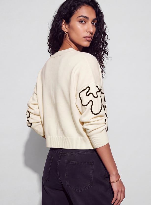 GINGER Printed V-Neck Cardigan