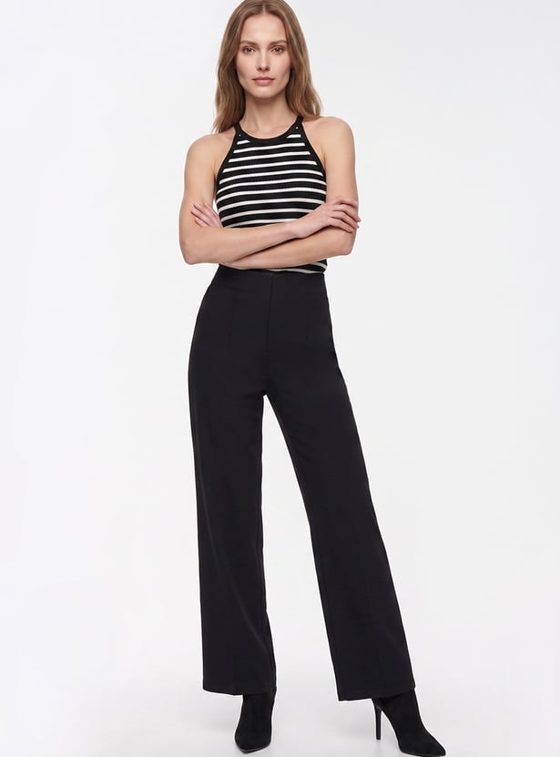 KRAUS Plain Straight Fit Trousers