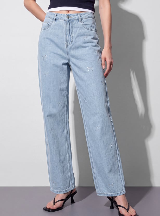 GINGER Embellished Comfort Fit Jeans