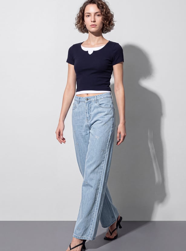 GINGER Embellished Comfort Fit Jeans