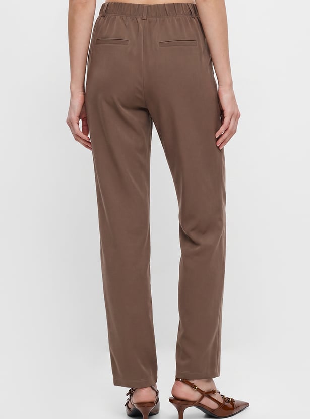 KRAUS Solid Straight Fit Trousers