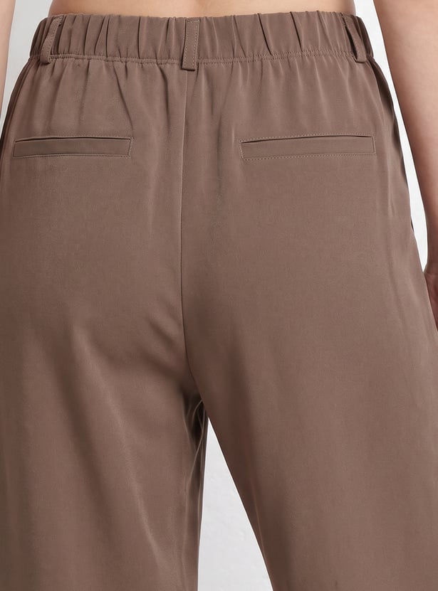 KRAUS Solid Straight Fit Trousers