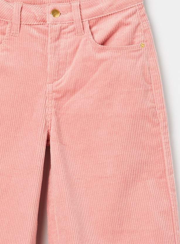 FAME FOREVER Girls Wide-Leg Courduroy Jeans