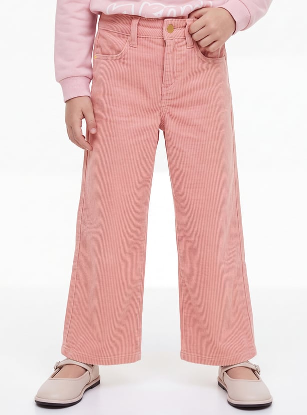 FAME FOREVER Girls Wide-Leg Courduroy Jeans