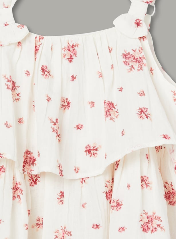 FAME FOREVER Girls Floral Print Top