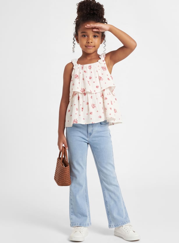 FAME FOREVER Girls Floral Print Top